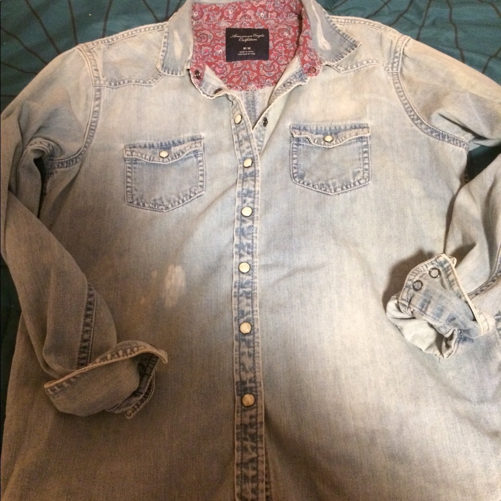 American Eagle Jean Shirt Button Down